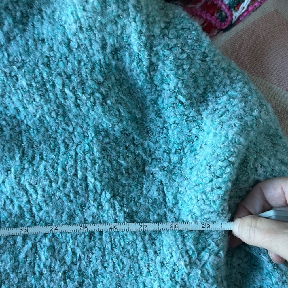 Free People Textured turquoise BFF Cowl Neck Sweater - Picture 6 of 7